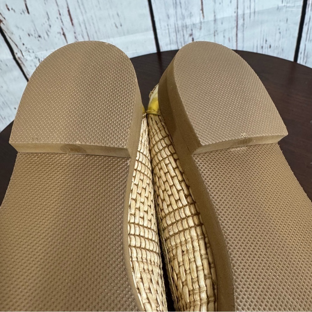 TORY BURCH Raffia & Metallic Gold Leather Trims Loafers in size 6 New - Picture 5 of 15